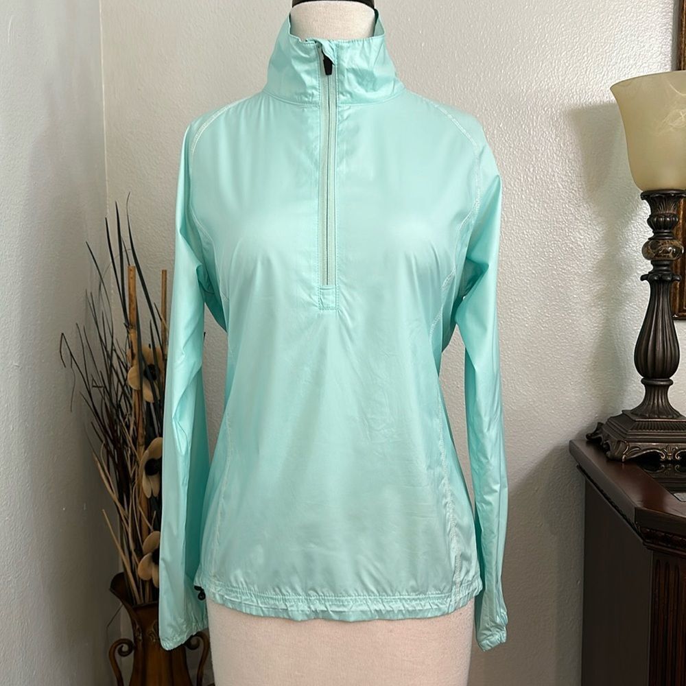 Peter Millar Element Wind 1/4 Zip Golf Pullover Windbreaker Teal Size Small
